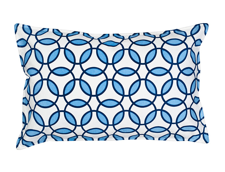 Blue Rings Print Cotton Rectangular Cushion (Cover only) by AUTHENTIC MODELS (eco-accents-blue-rings-print-cotton-rectangular-cushion)