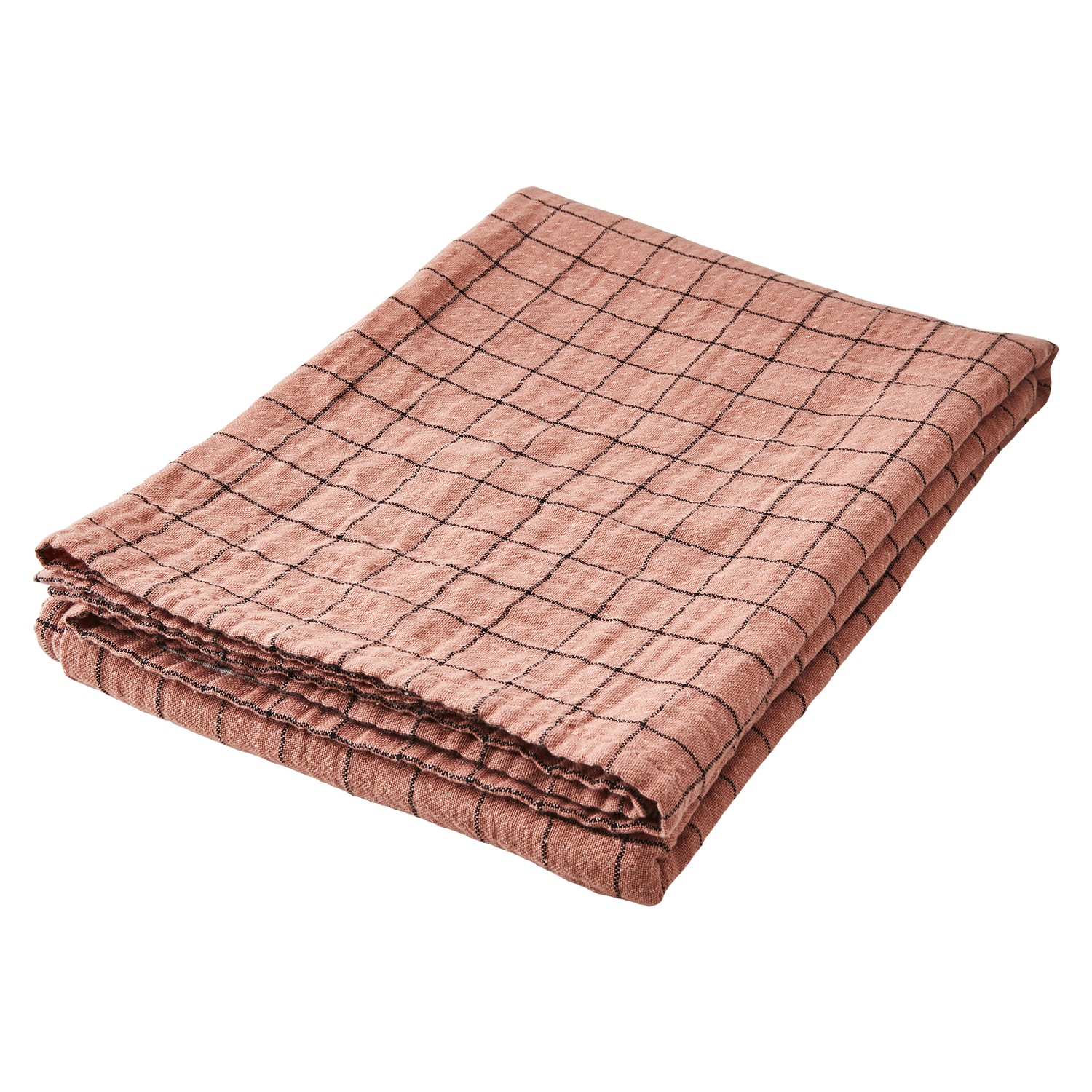 Elsa Cotton Tablecloth - Coral/Black by AFFARI OF SWEDEN (affari-of-sweden-elsa-tablecloth-coral-black)