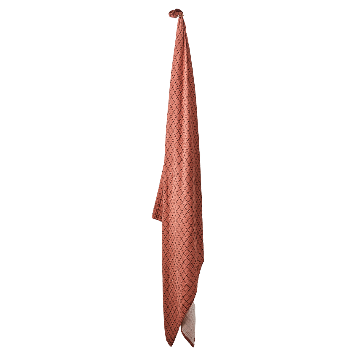 Elsa Cotton Tablecloth - Coral/Black by AFFARI OF SWEDEN (affari-of-sweden-elsa-tablecloth-coral-black)