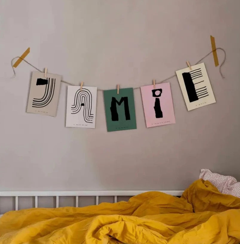 Alphabet Spaghetti by ATWTP - M Print by PAPER COLLECTIVE (paper-collective-alphabet-poster-print-m-print)