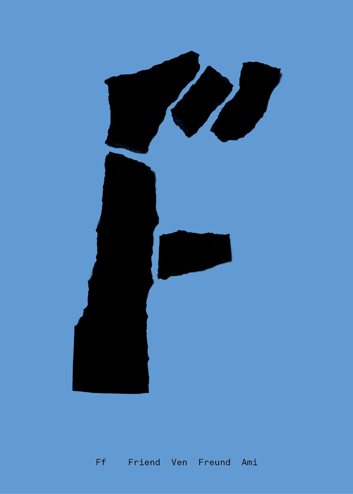 Alphabet Spaghetti by ATWTP - F Print by PAPER COLLECTIVE (paper-collective-alphabet-poster-print-f-print)