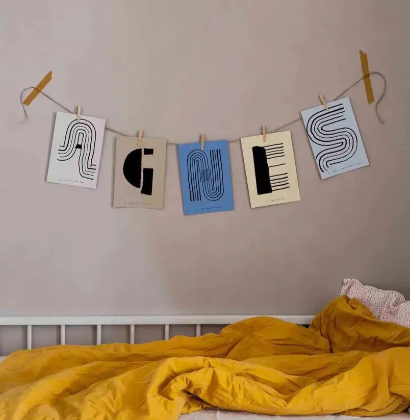 Alphabet Spaghetti by ATWTP - N Print by PAPER COLLECTIVE (paper-collective-alphabet-poster-print-n-print)