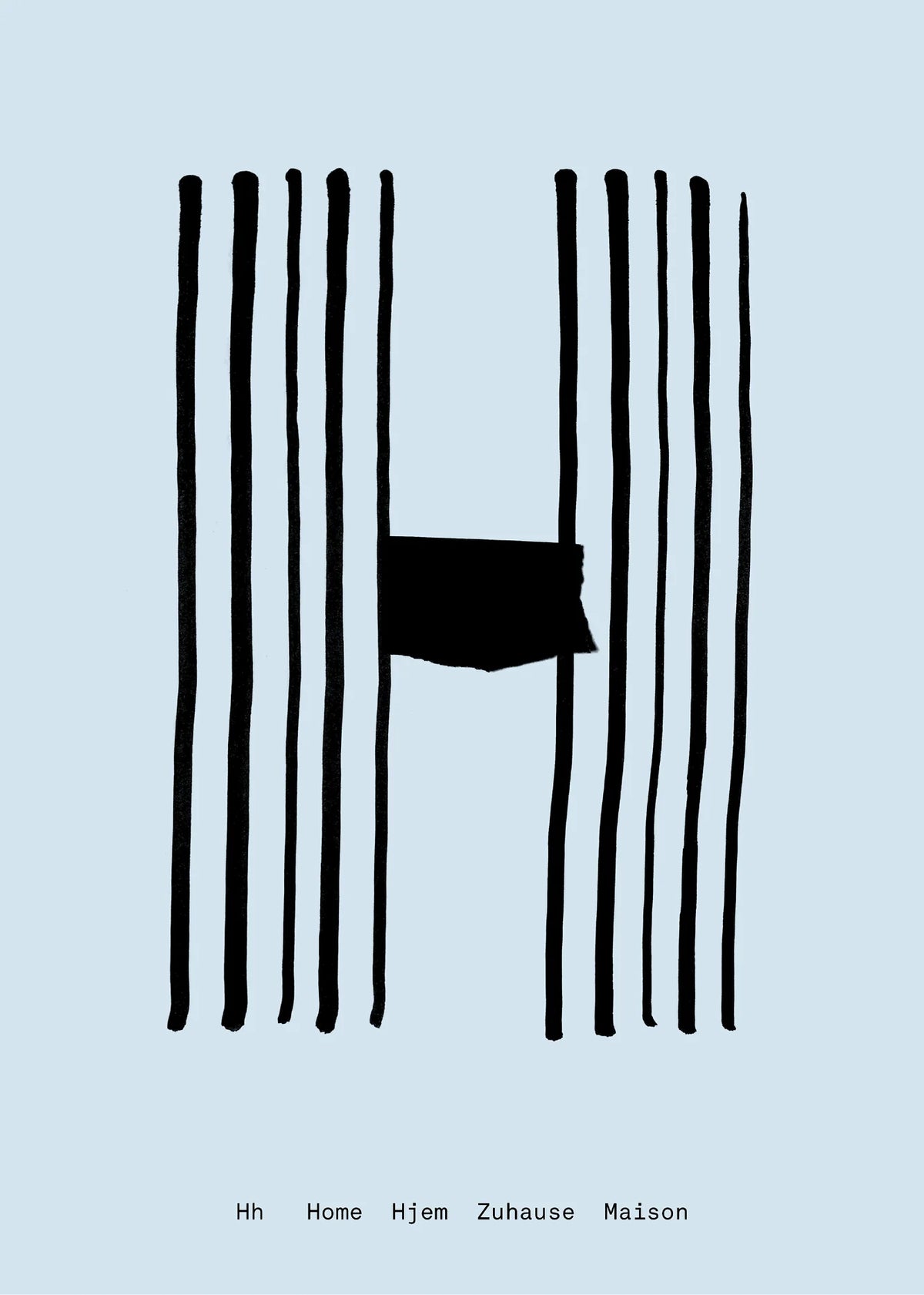 Alphabet Spaghetti by ATWTP - H Print by PAPER COLLECTIVE (paper-collective-alphabet-poster-print-h-print)