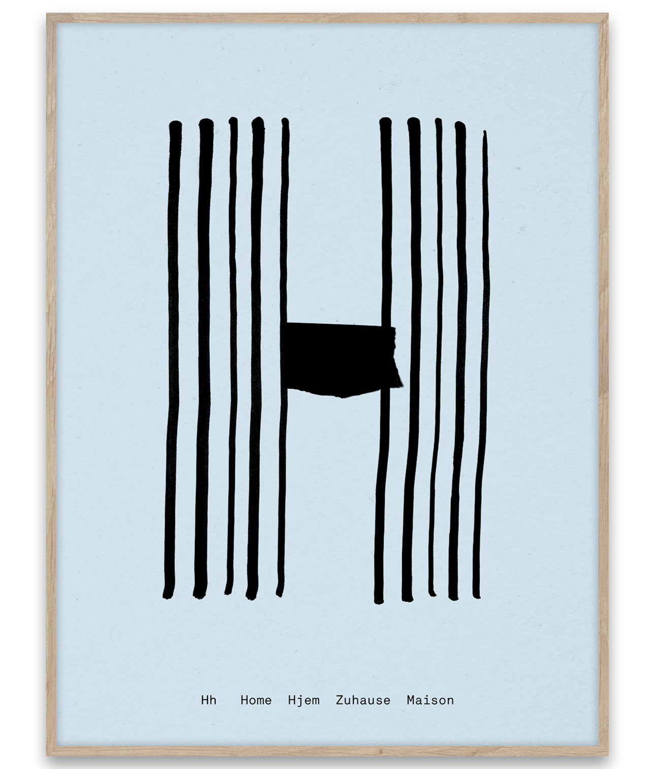 Alphabet Spaghetti by ATWTP - H Print by PAPER COLLECTIVE (paper-collective-alphabet-poster-print-h-print)