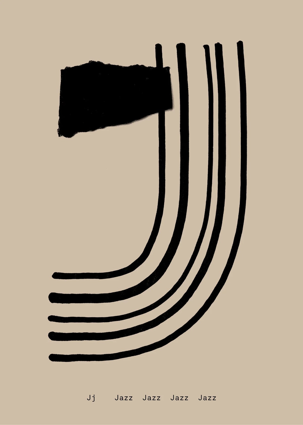 Alphabet Spaghetti by ATWTP - J Print by PAPER COLLECTIVE (paper-collective-alphabet-poster-print-j-print)