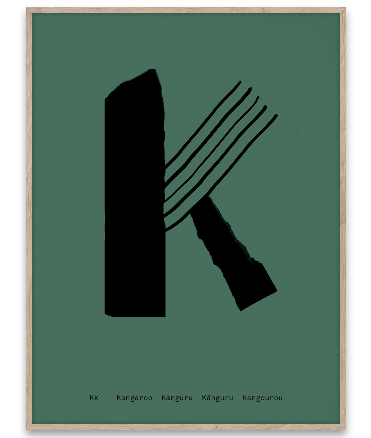 Alphabet Spaghetti by ATWTP - K Print by PAPER COLLECTIVE (paper-collective-alphabet-poster-print-k-print)