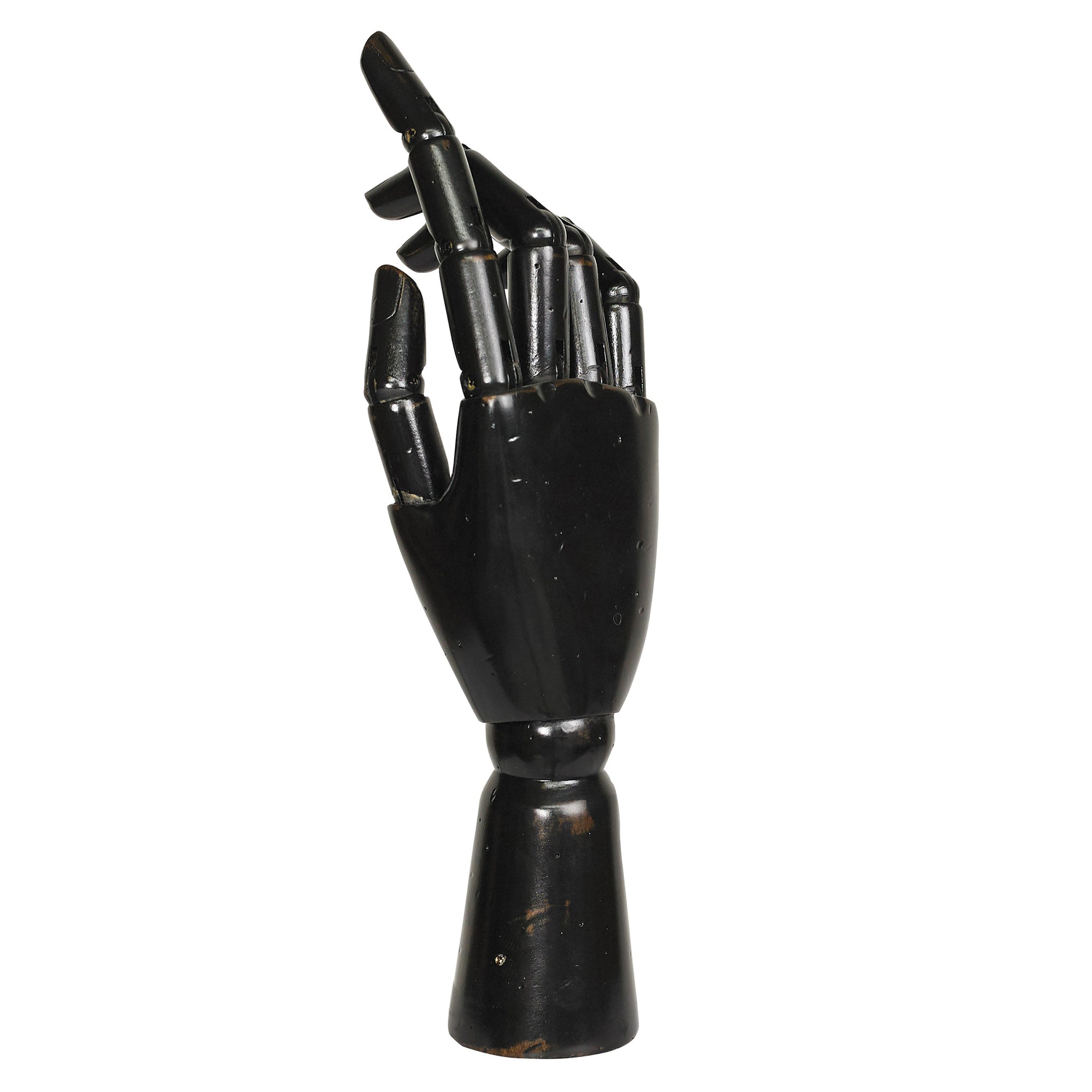Solid Timber Articulated Art Hand, Black