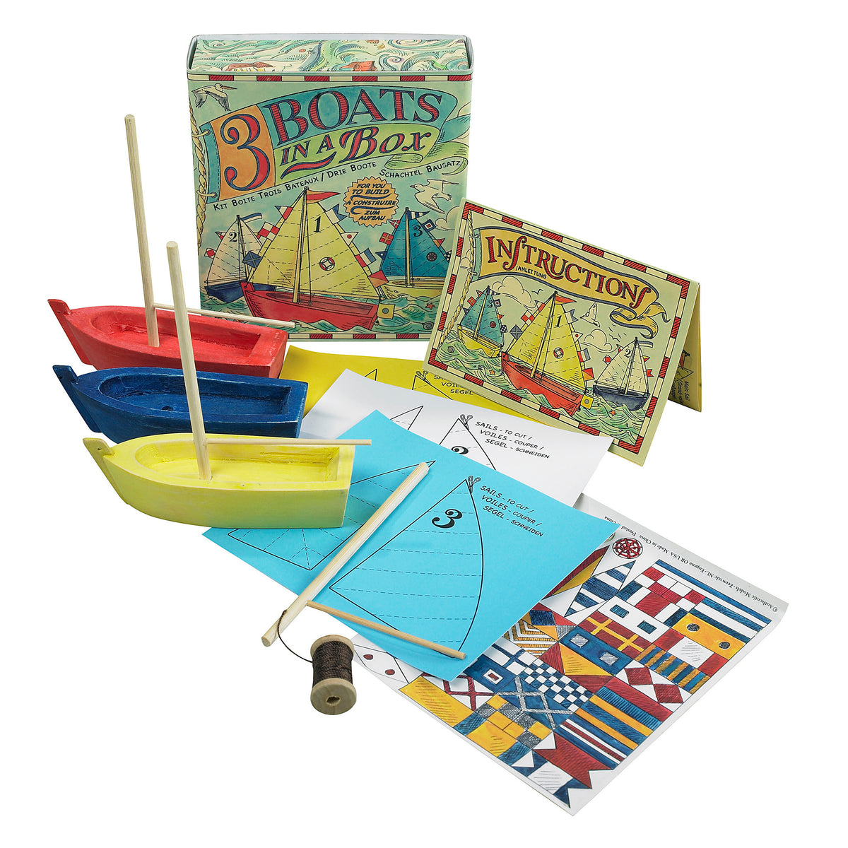 Three Boats in a Box Activity Set by AUTHENTIC MODELS (three-boats-in-a-box)
