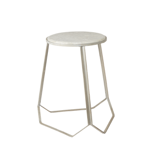 Marcello Iron and Marble Stool - Grey