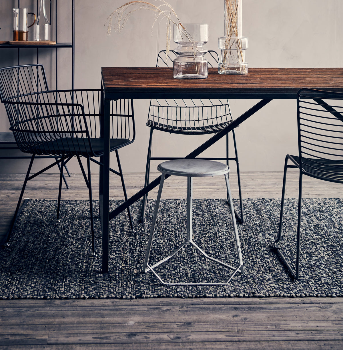 Marcello Iron and Marble Stool - Grey by IB LAURSEN (affari-of-sweden-marcello-stool-s-grey)