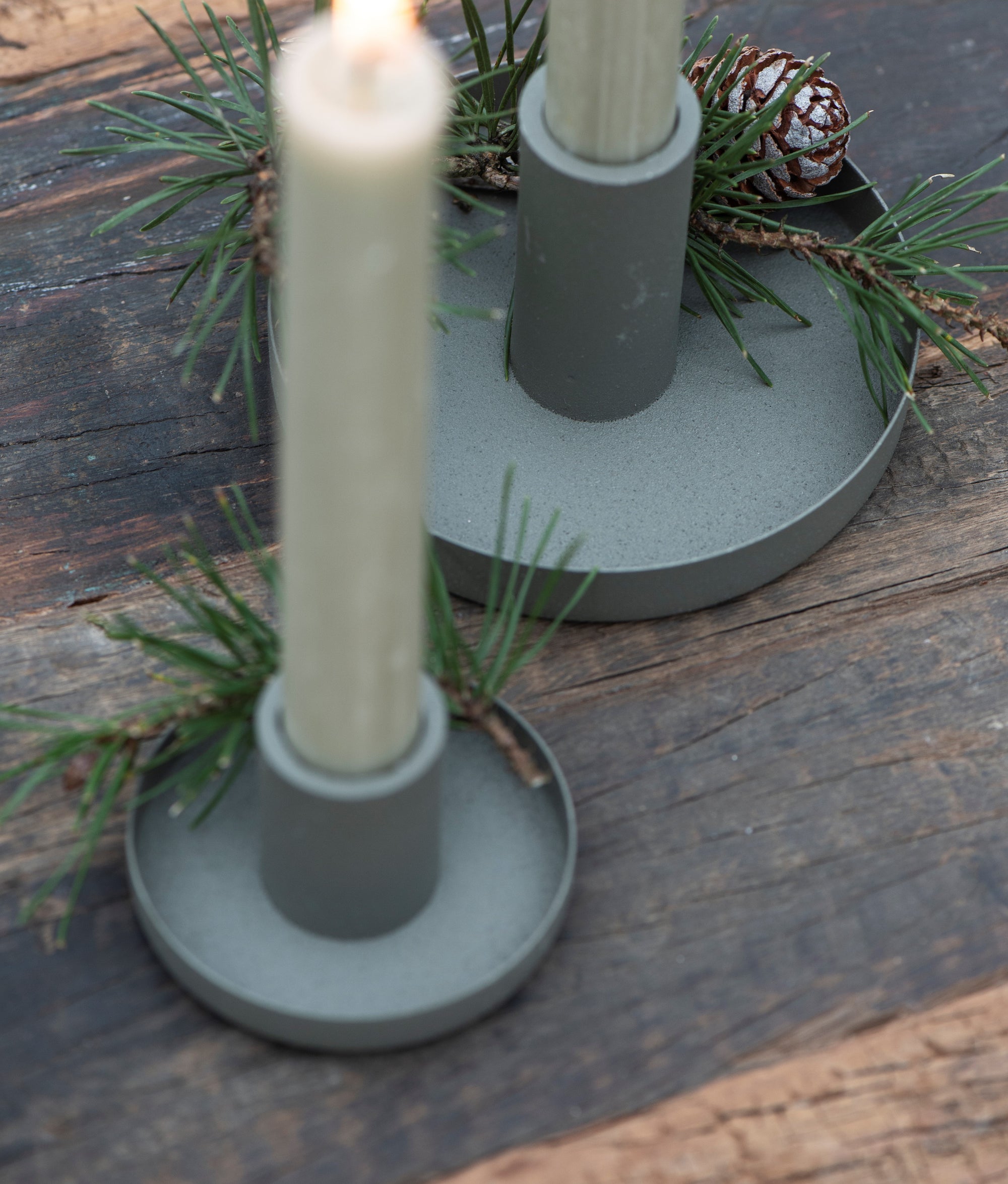 Candle Holder - Grey