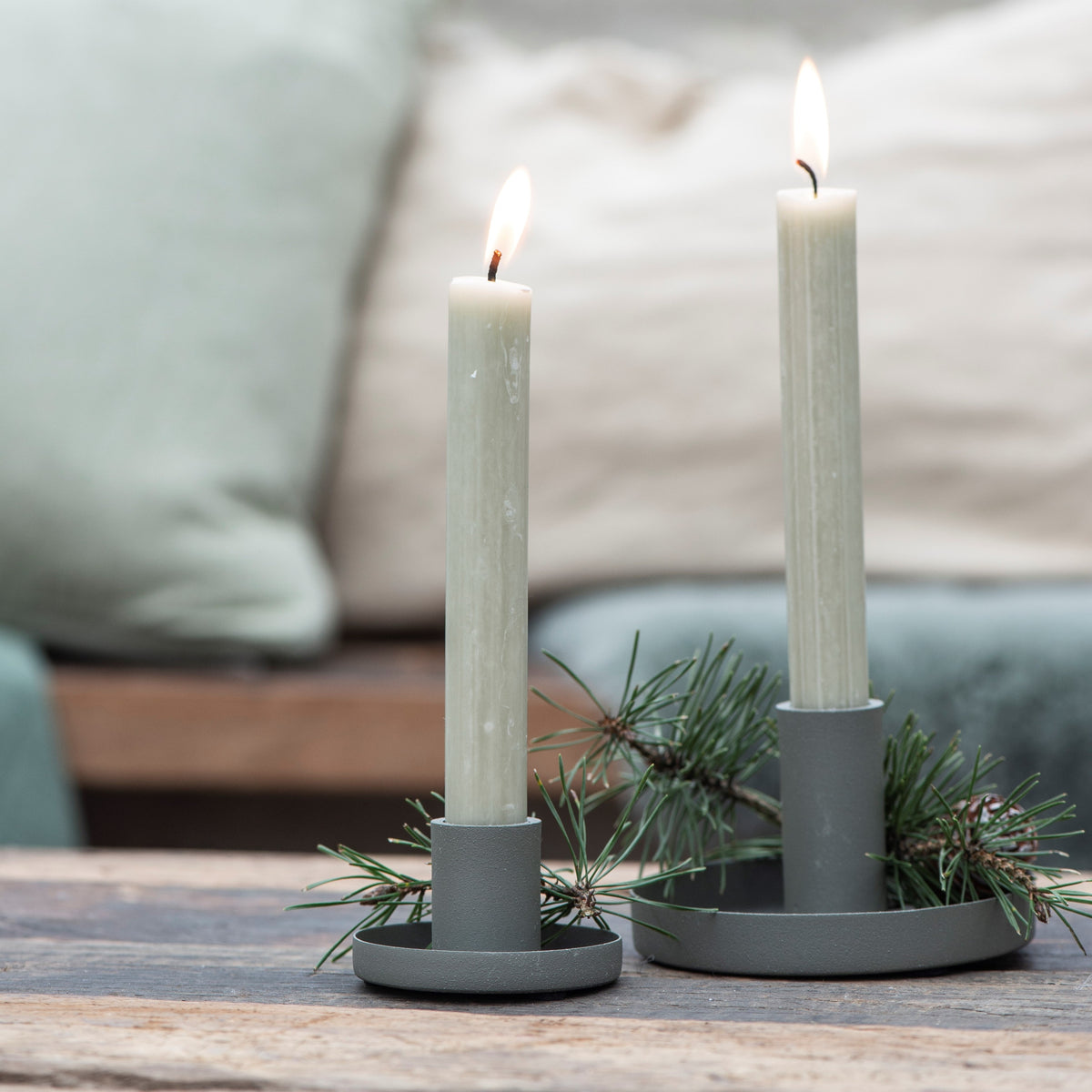 Candle Holder - Grey by IB LAURSEN (ib-laursen-candle-holder-f-dinner-candle-grey)