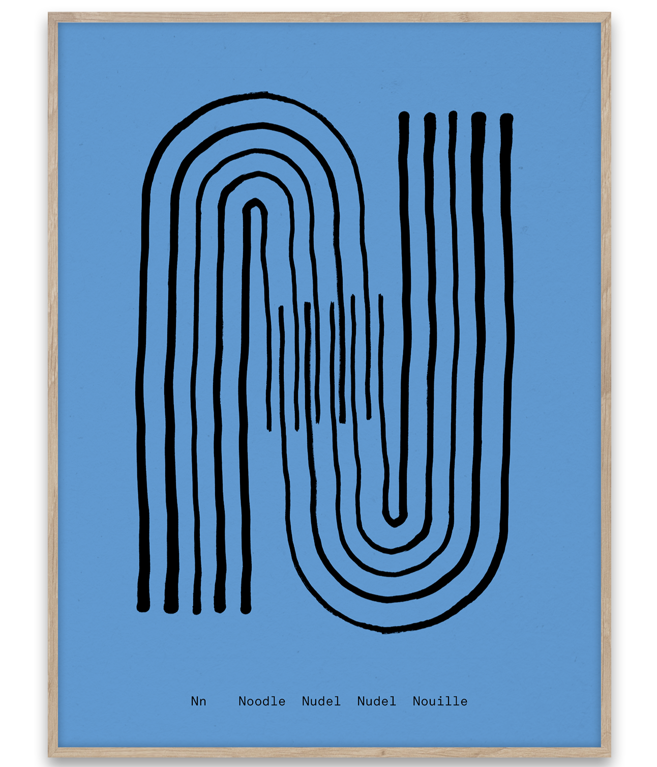 Alphabet Spaghetti by ATWTP - N Print by PAPER COLLECTIVE (paper-collective-alphabet-poster-print-n-print)