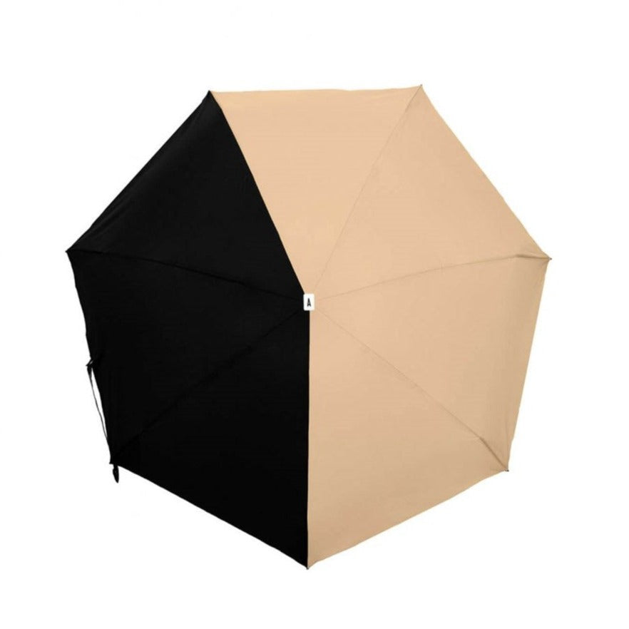 Micro Umbrella Bi Colour | Alice/Beige-Black by ANATOLE (anatole-bicolour-micro-umbrella-alice-beige-black)