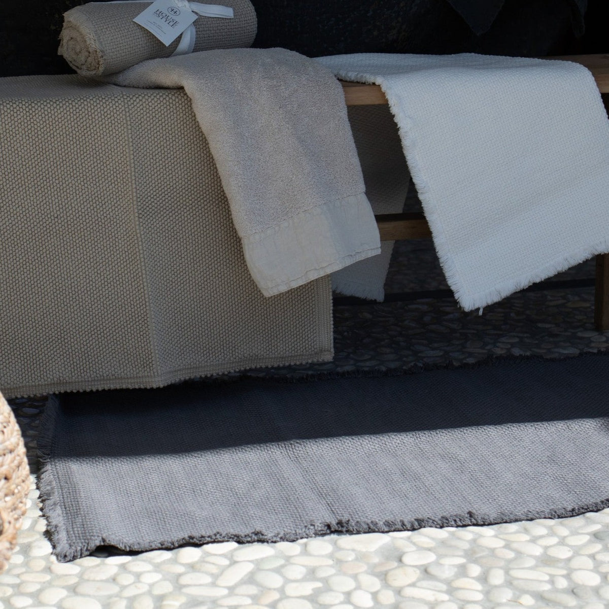 PATARA Bath Mat 120cm | Dark Grey by HOME LINEN LABELS (home-linen-labels-patara-70-120-cm-dark-grey-bath-mat)