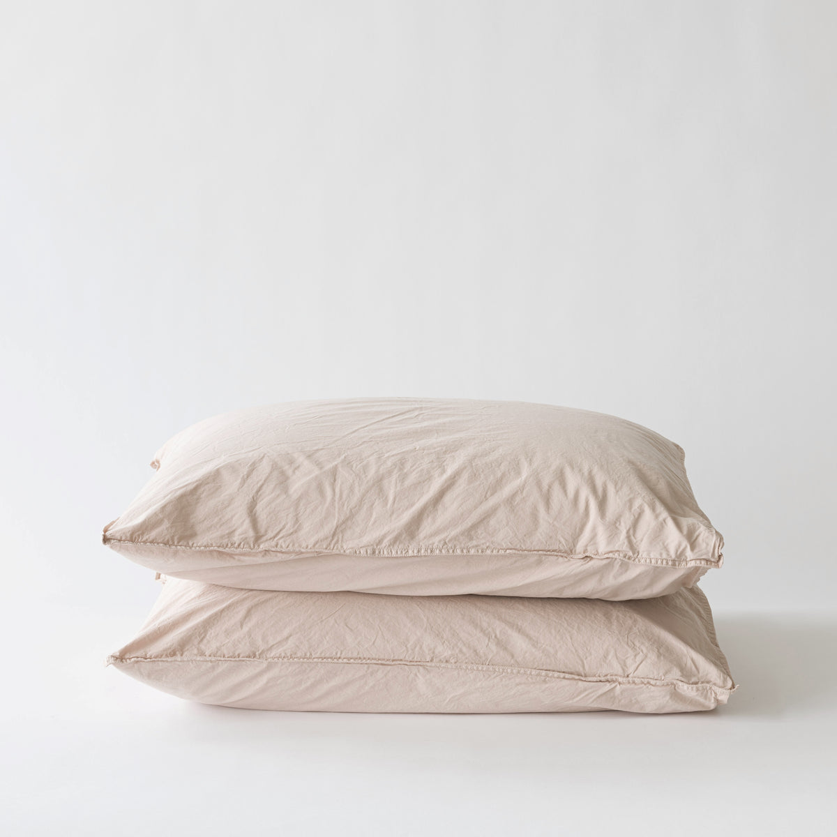 Cotton Pillowcase Set of 2 | Shell by TELL ME MORE (tell-me-more-cotton-pillowcase-set-of-2-shell)