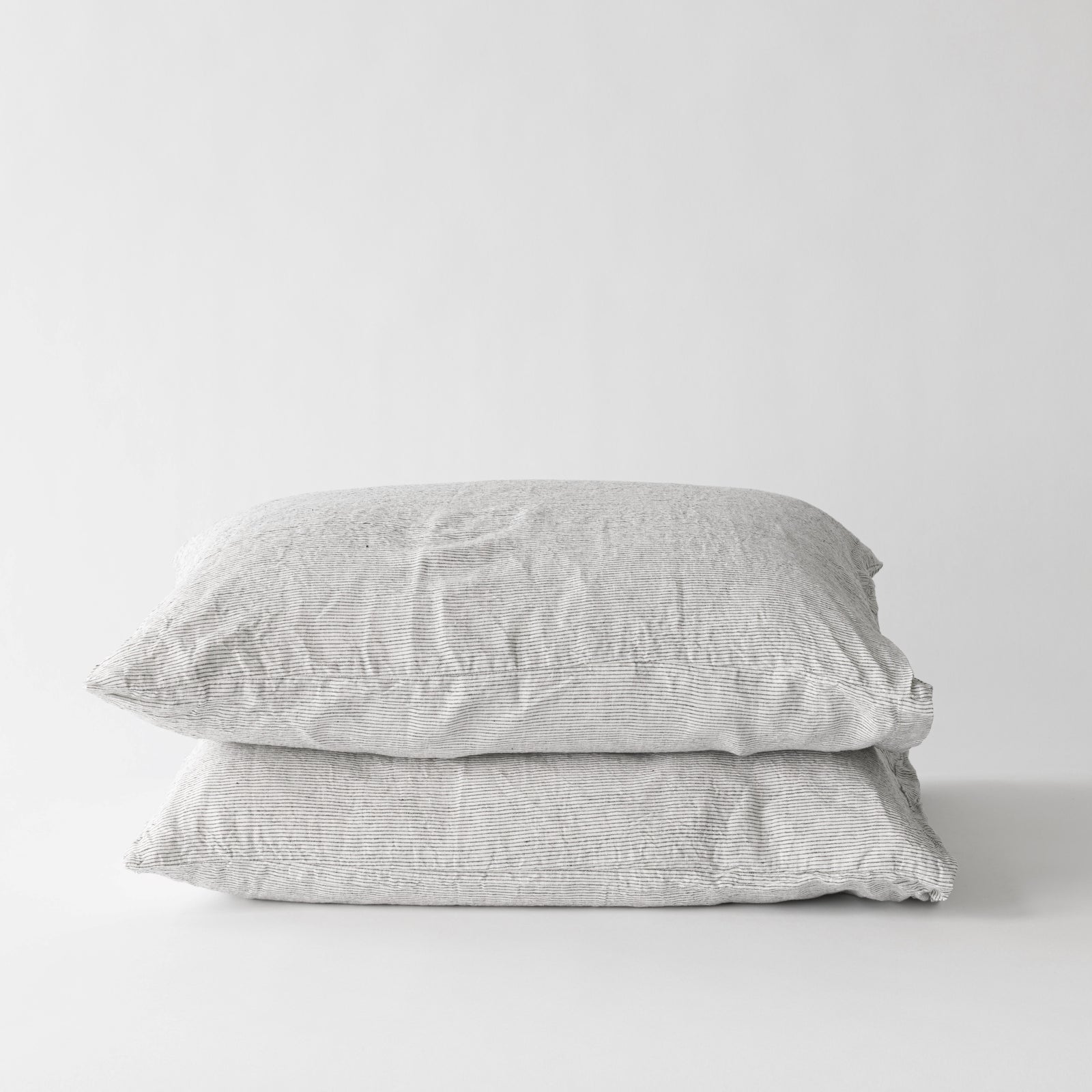 Linen Pillowcases Set Of 2 | Pinstripe by TELL ME MORE (tell-me-more-linen-pillowcases-set-of-2-pinstripe)
