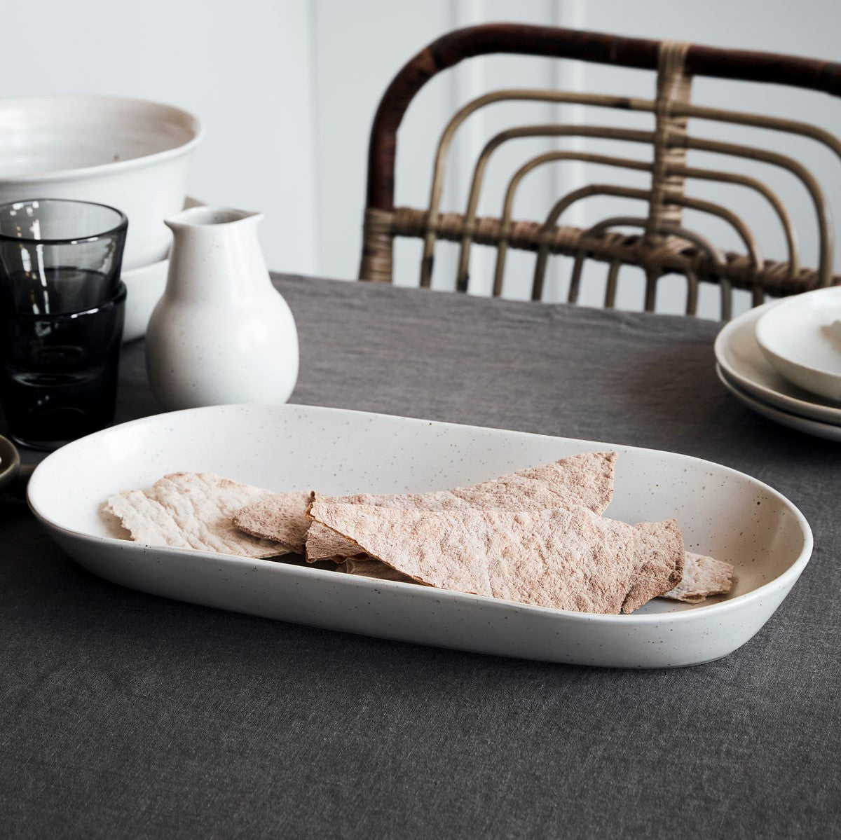 PION Serving Dish 38cm | Grey/White