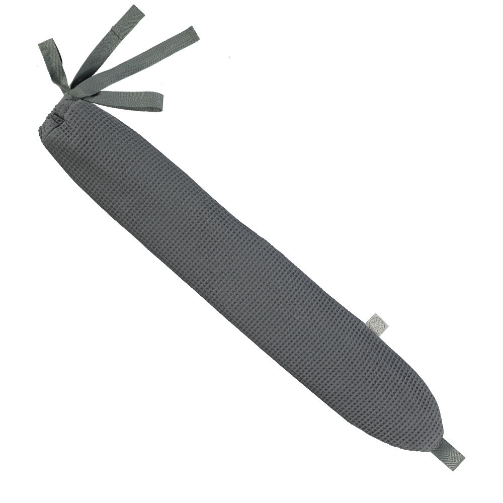 Long hot water bottle 100% Cotton Waffle |Grey by YUYU BOTTLE (yuyu-bottle-yuyu-bottle-waffle-grey)