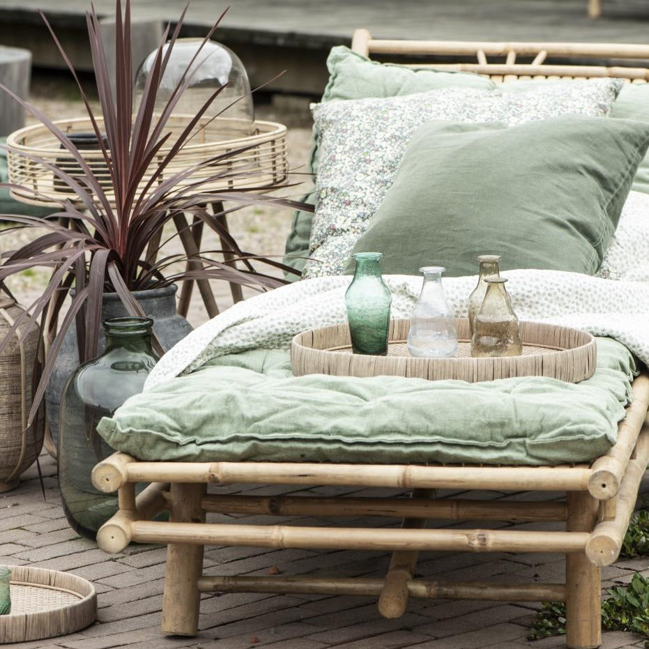 QUILT - White/Green Leaves by IB LAURSEN (ib-laursen-quilt-green-leaves)