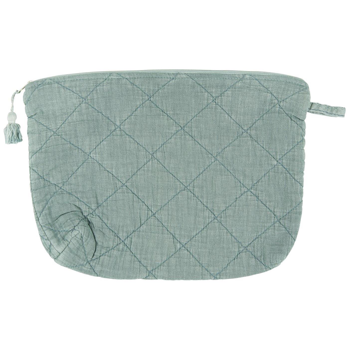 Quilted Travel Pouch - Green Mist