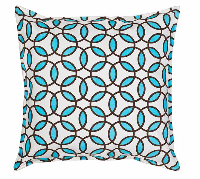 Eco-Accents Bright Rings Print Cotton Canvas Cushion