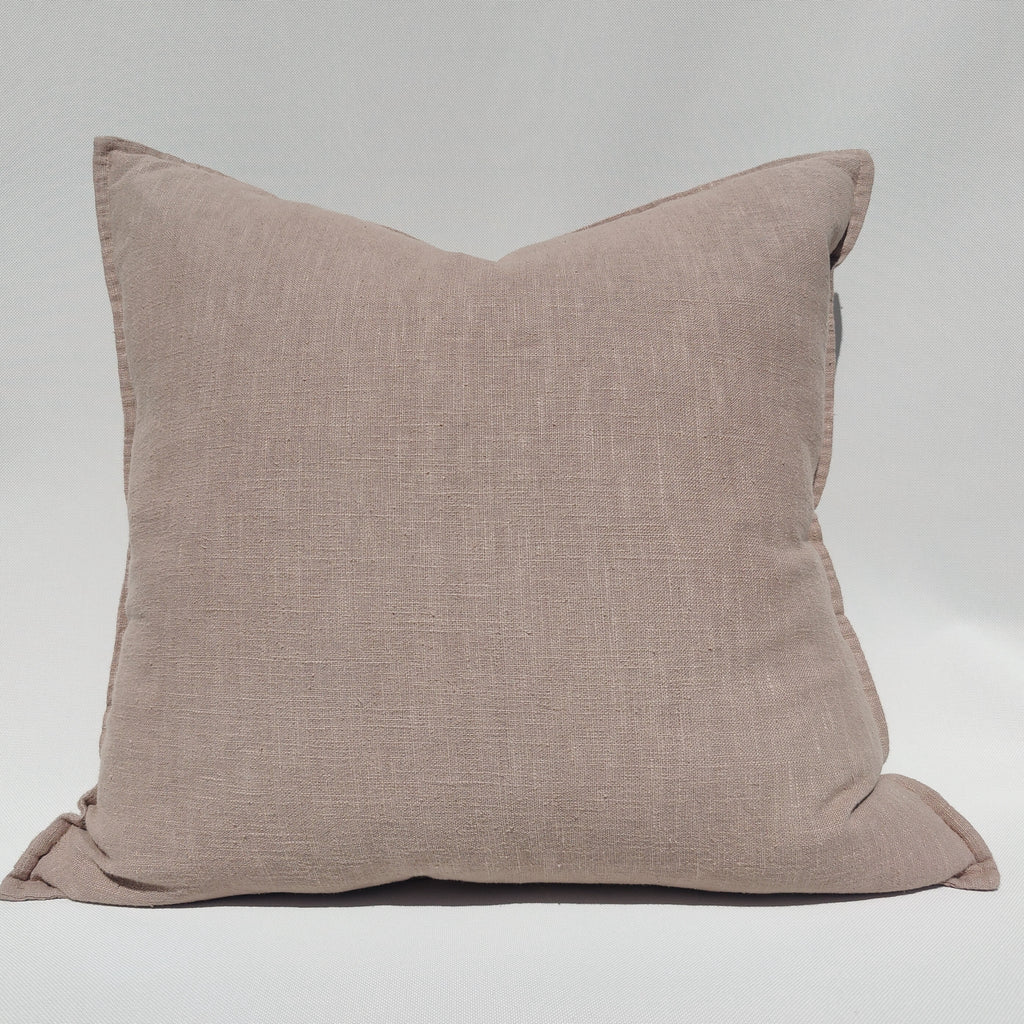 Stonewashed Linen Cushion 55cm -  Nude Pink