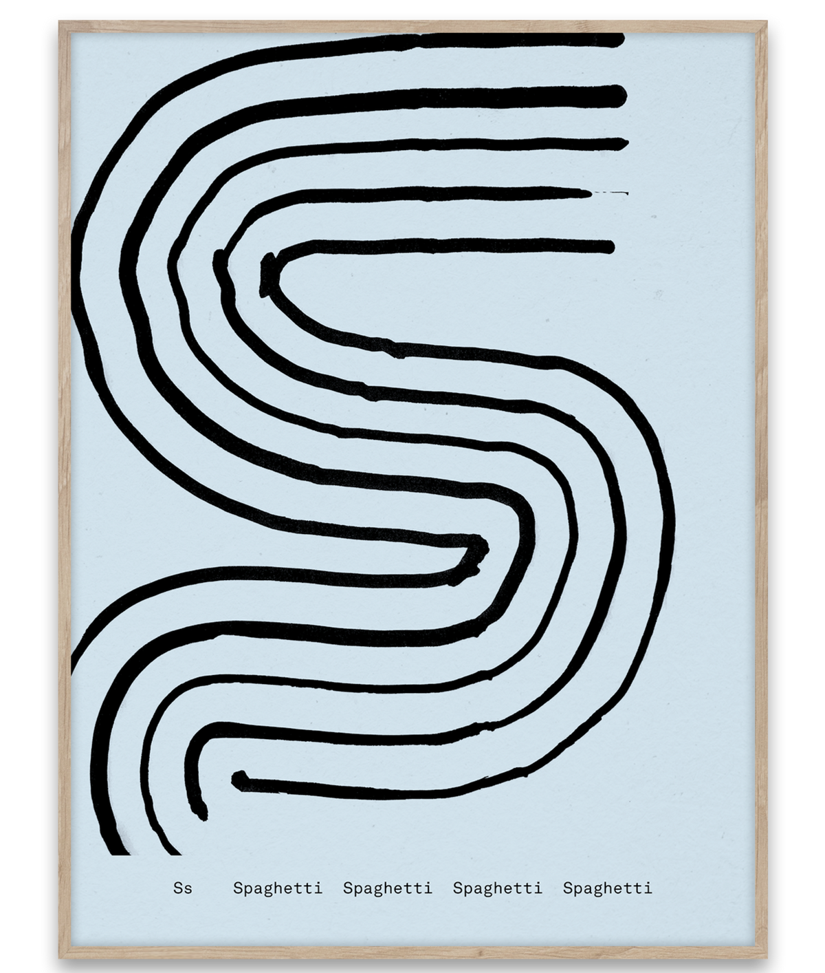 Alphabet Spaghetti by ATWTP - S Print by PAPER COLLECTIVE (paper-collective-alphabet-poster-print-s-print)