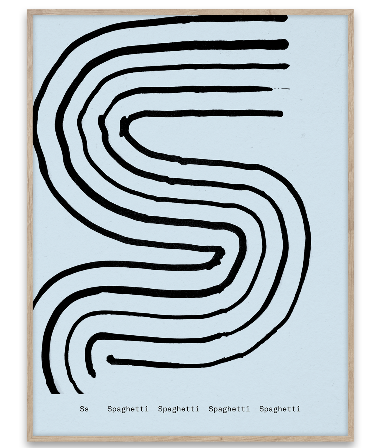 Alphabet Spaghetti by ATWTP - S Print by PAPER COLLECTIVE (paper-collective-alphabet-poster-print-s-print)