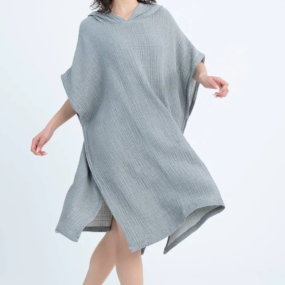 Flow Kids Poncho M/L | Charcoal Grey by ANZA TEXTILE COMPANY (anza-flow-poncho-m02-charcoal-grey)