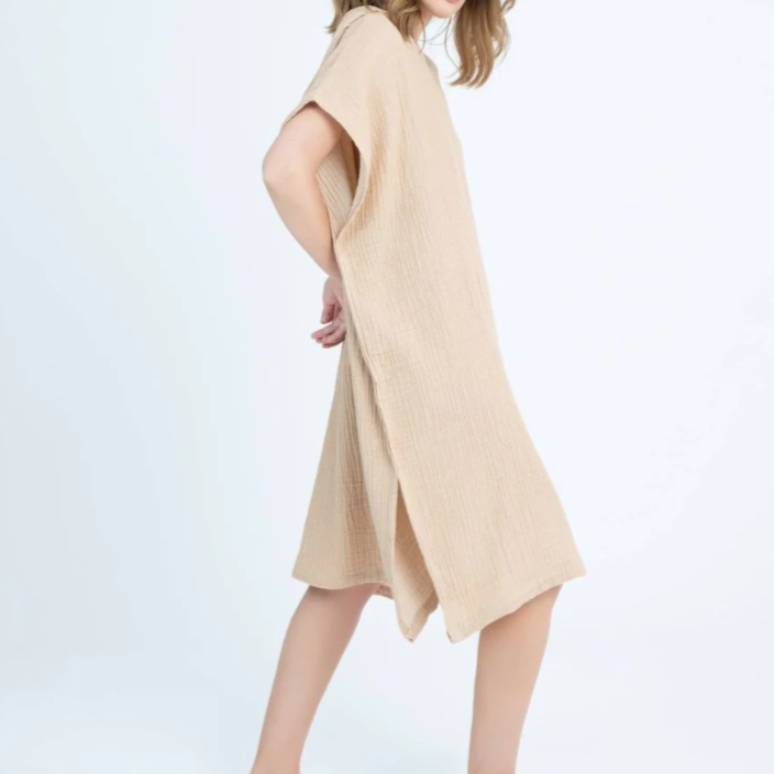 Flow Kids Poncho M/L | Mustard by ANZA TEXTILE COMPANY (anza-flow-poncho-m02-mustard)