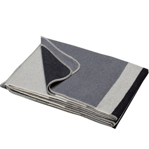 Silvretta Colour Block Blanket | Black/Grey/Toffee