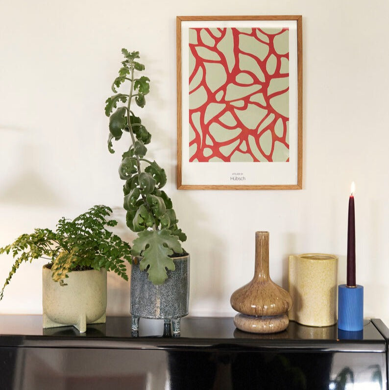 SPLIT Pots Set Of 2 | Green by HUBSCH (hubsch-split-post-green-2)