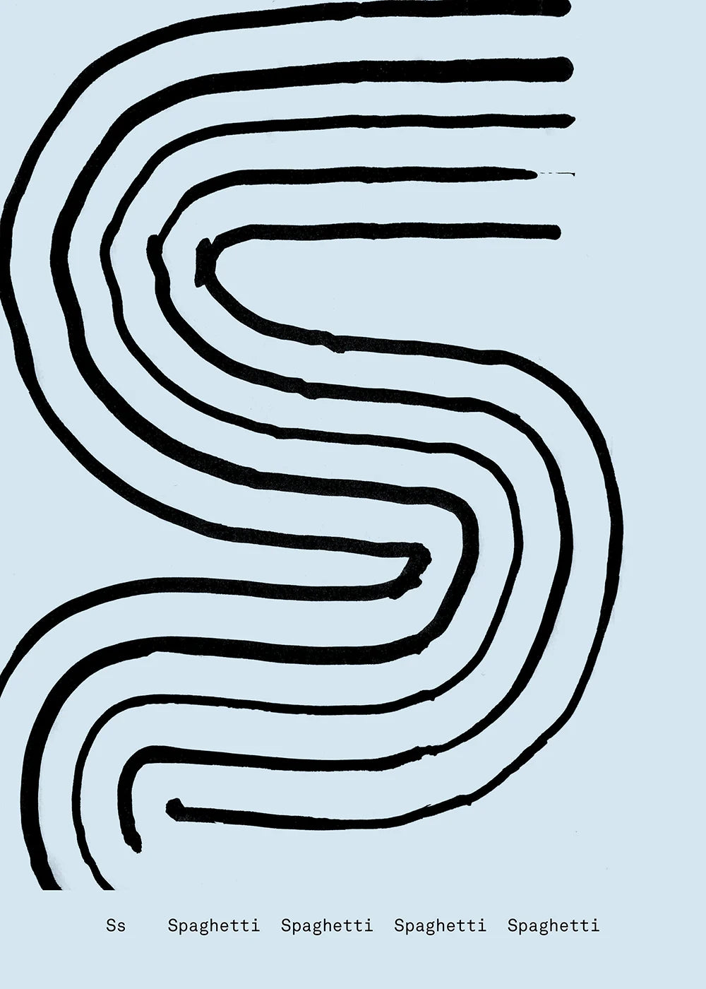 Alphabet Spaghetti by ATWTP - S Print by PAPER COLLECTIVE (paper-collective-alphabet-poster-print-s-print)