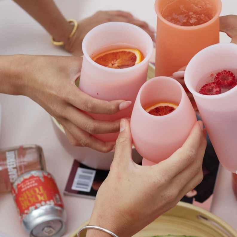 STEGG Silicone Highball Glasses | Peach+Petal by PORTER GREEN (stegg-unbreakable-silicone-highball-glasses-peach-peta)