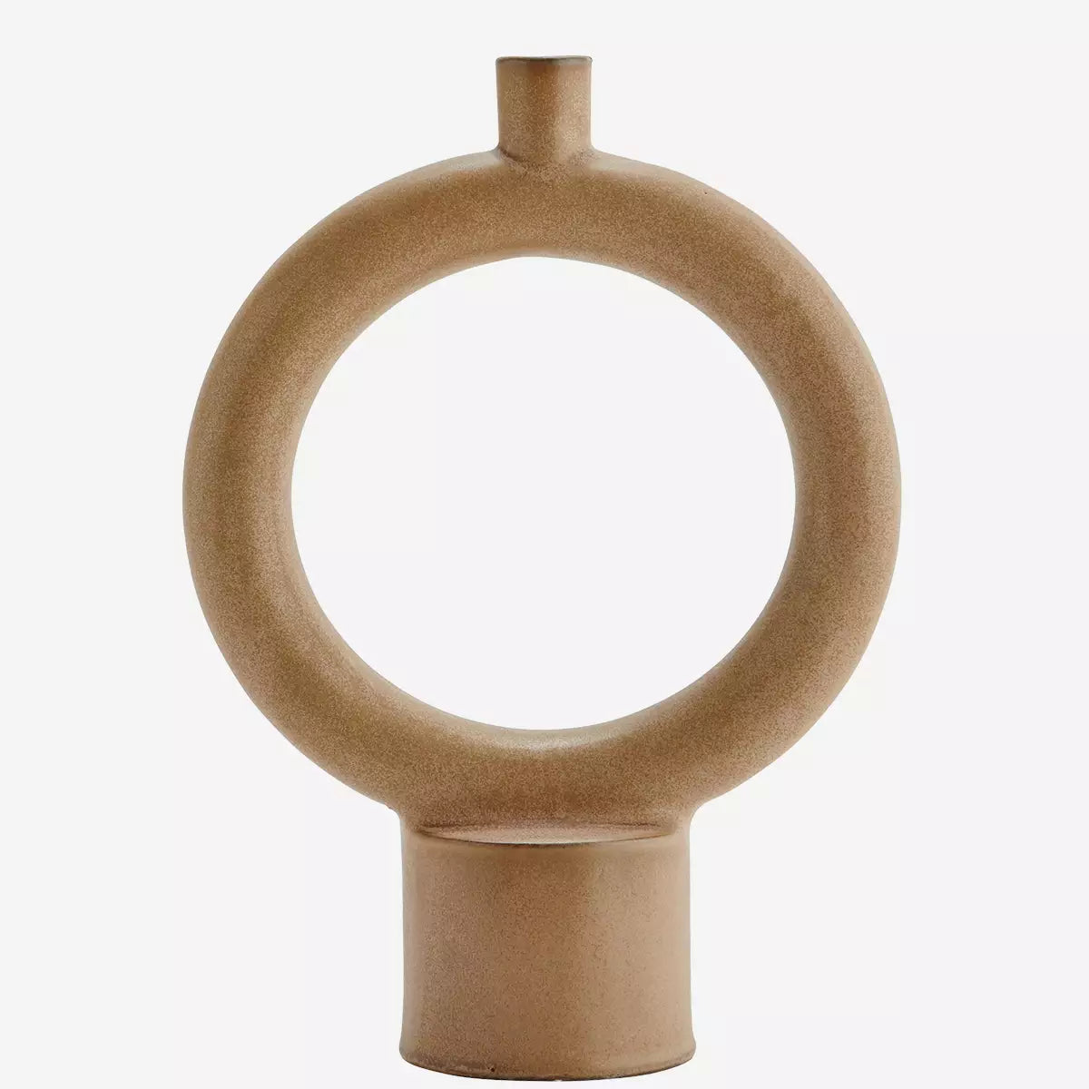 Stoneware Candle Holder 33.5cm- Brown by MADAM STOLTZ (copy-of-madam-stoltz-stoneware-candle-holder-33-5cm-brown)