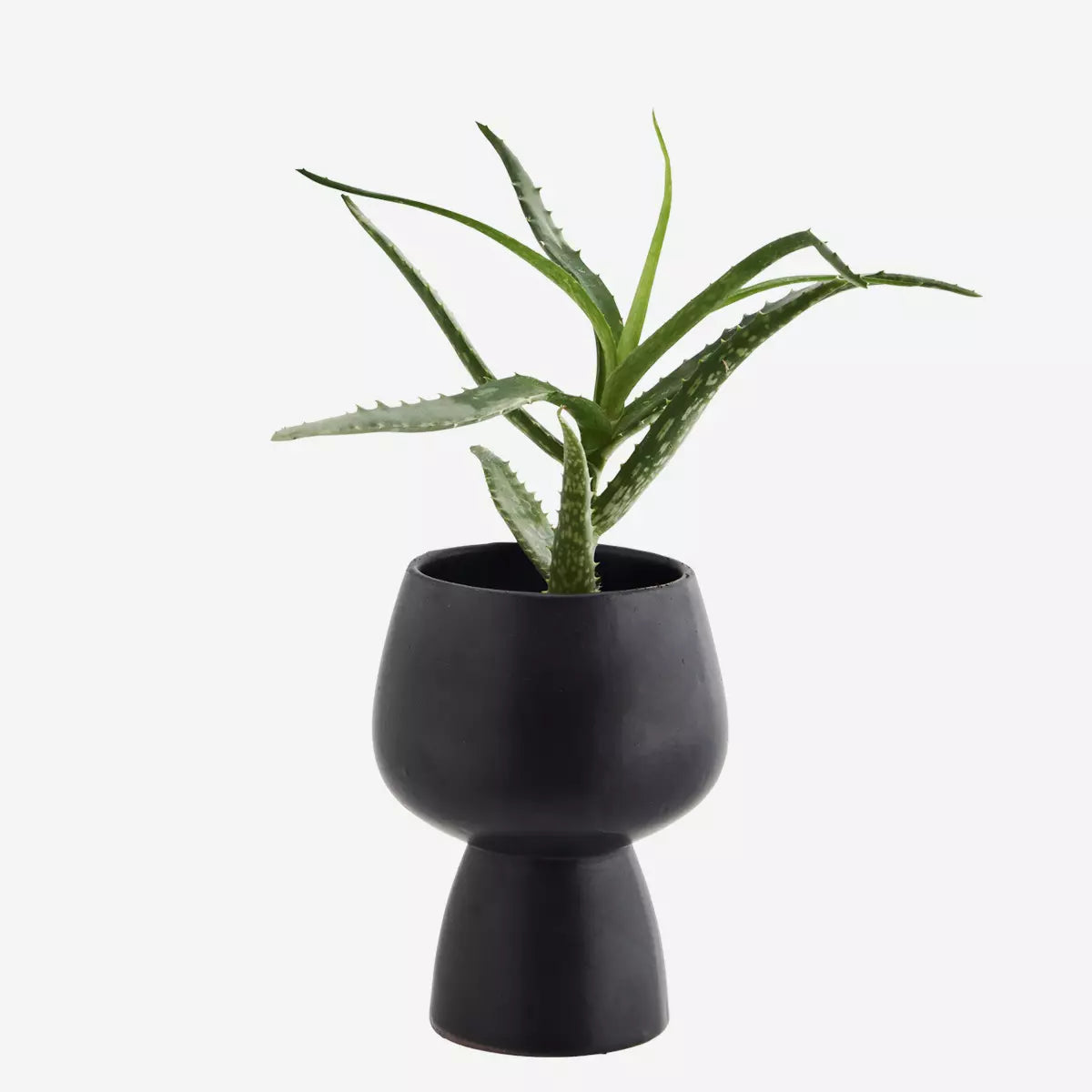 Stoneware Flower Pot S- Black
