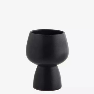 Stoneware Flower Pot S- Black