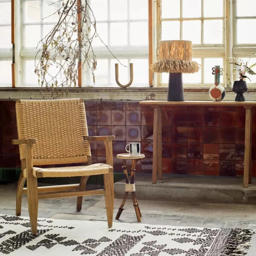 Stoneware Flower Pot L- Black by MADAM STOLTZ (madam-stoltz-stoneware-flower-pot-l-black)