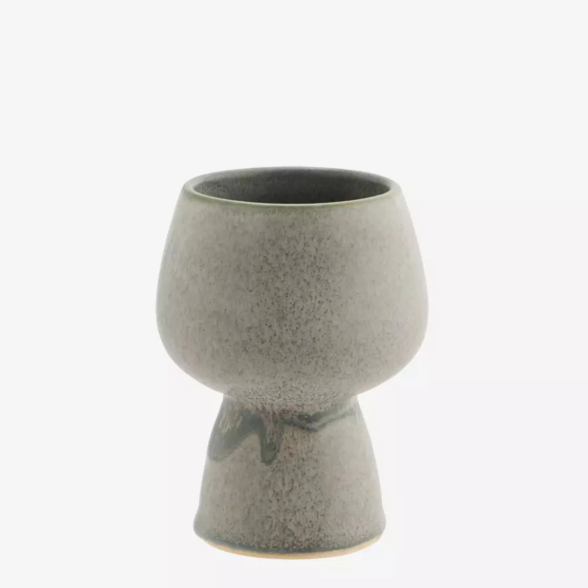 Stoneware Flower Pot S- Grey/Green by MADAM STOLTZ (copy-of-madam-stoltz-stoneware-flower-pot-grey-green)