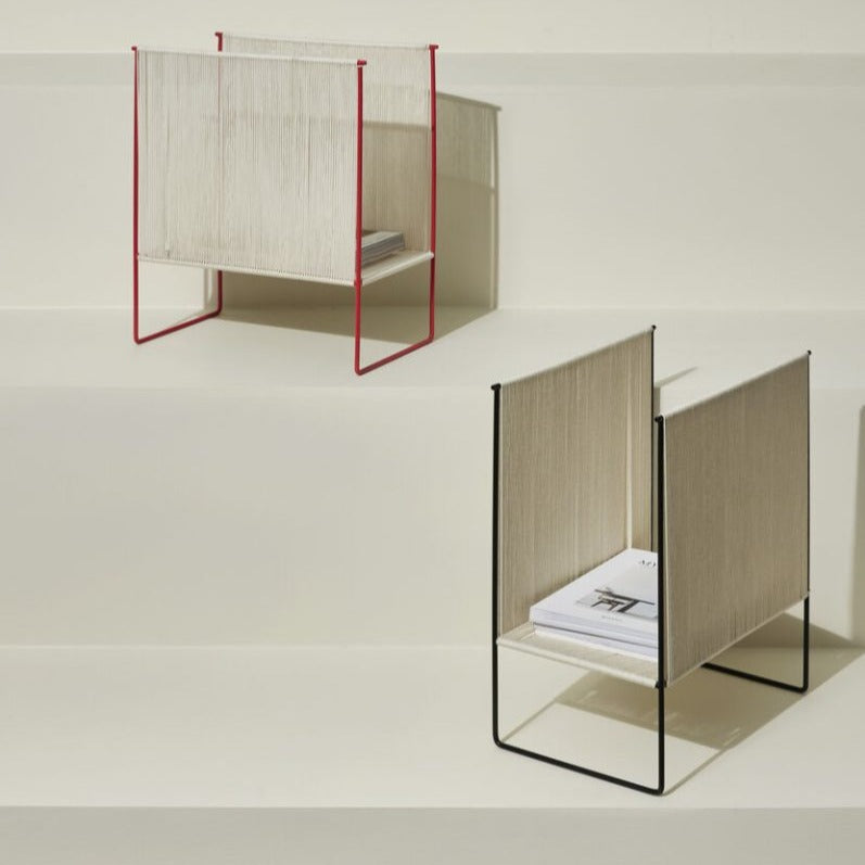 STRING Magazine Holder - Ivory/Black by HUBSCH (hubsch-string-magazine-holder)