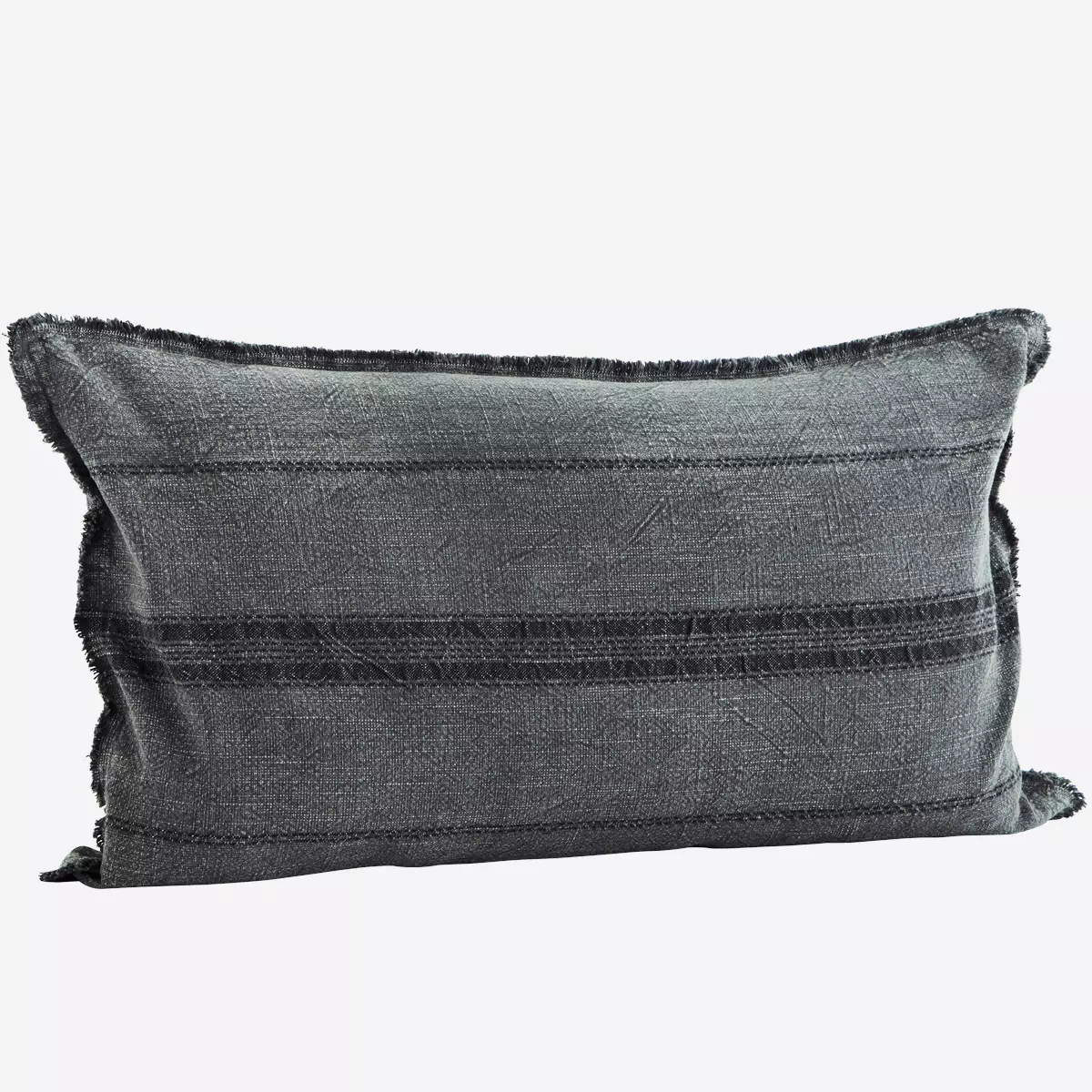 Striped Cushion Cover  - Dark Grey/Black