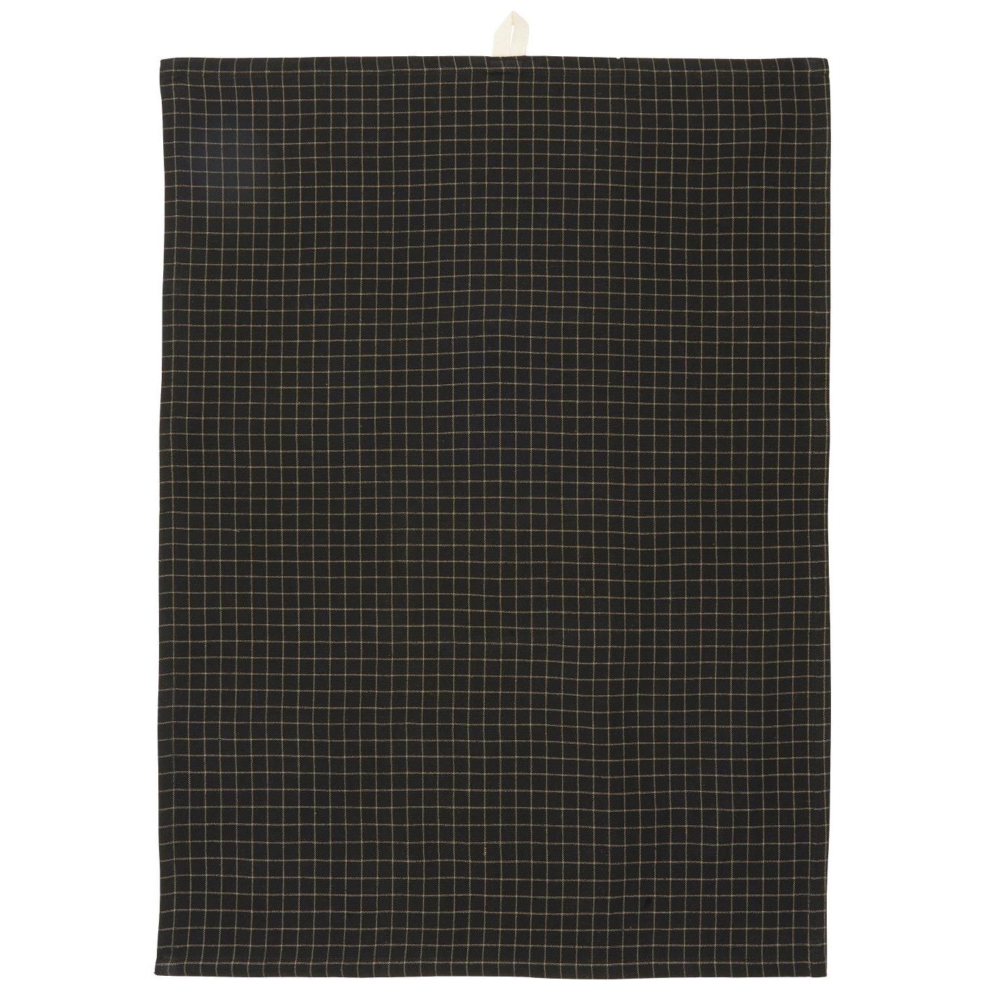 Cotton Tea Towel | Black/Earth Check by IB LAURSEN (ib-laursen-tea-towel-black-w-earth-coloured-check-pattern)