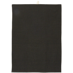 Cotton Tea Towel | Black/Earth Check