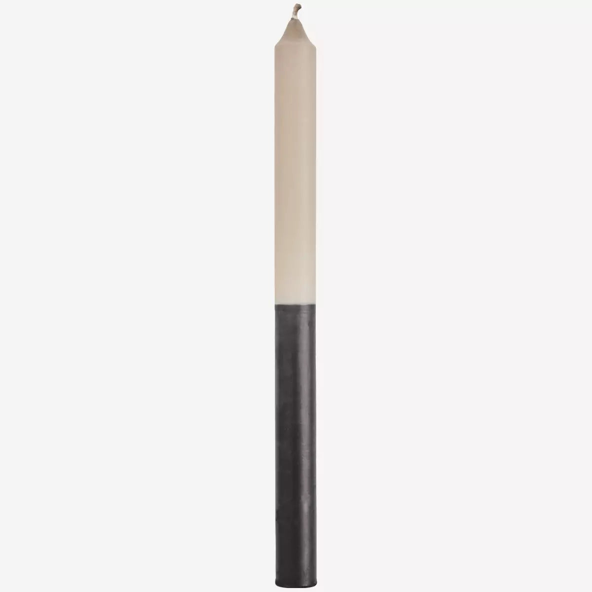 Two Tone Paraffin Candle | Taupe/Ink Black by MADAM STOLTZ (madam-stoltz-two-tone-candle-paraffin-taupe-black)