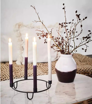 Two Tone Candle- Paraffin Grey/Taupe