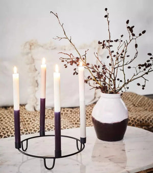 Two Tone Candle- Paraffin Taupe/Black