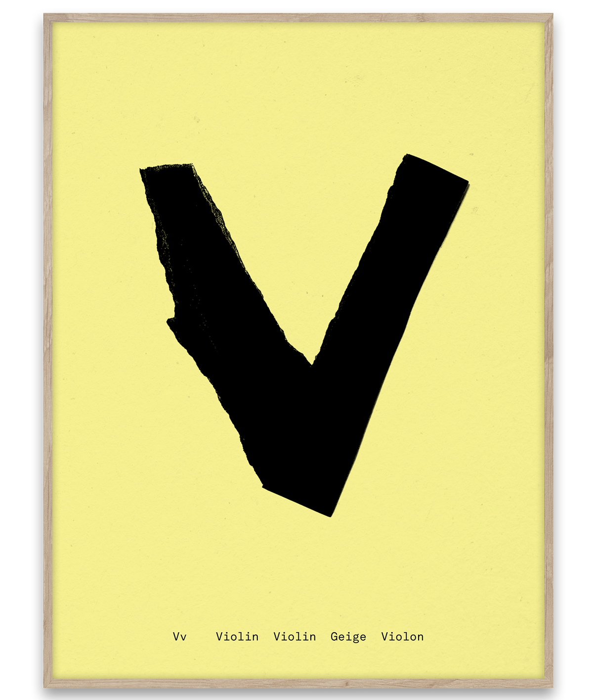 Alphabet Spaghetti by ATWTP - V Print by PAPER COLLECTIVE (paper-collective-alphabet-poster-print-v-print)