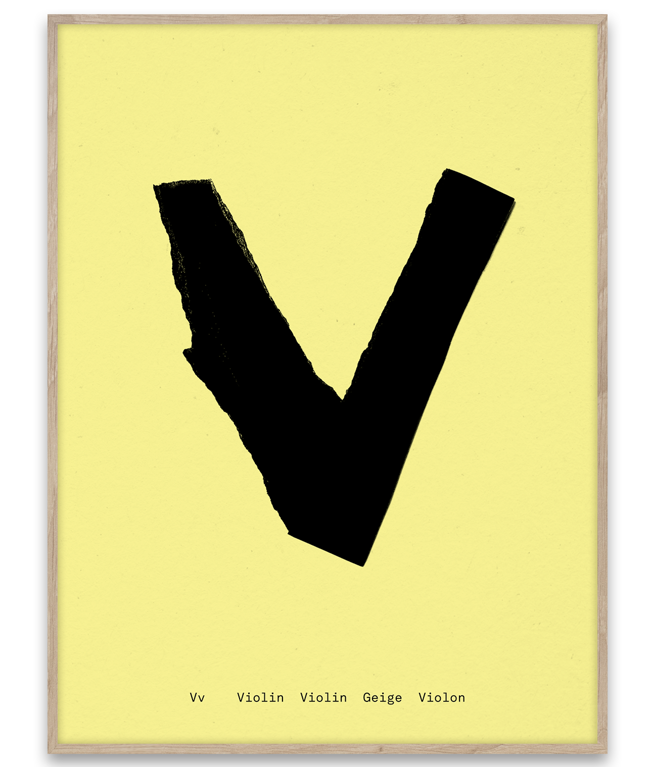 Alphabet Spaghetti by ATWTP - V Print by PAPER COLLECTIVE (paper-collective-alphabet-poster-print-v-print)