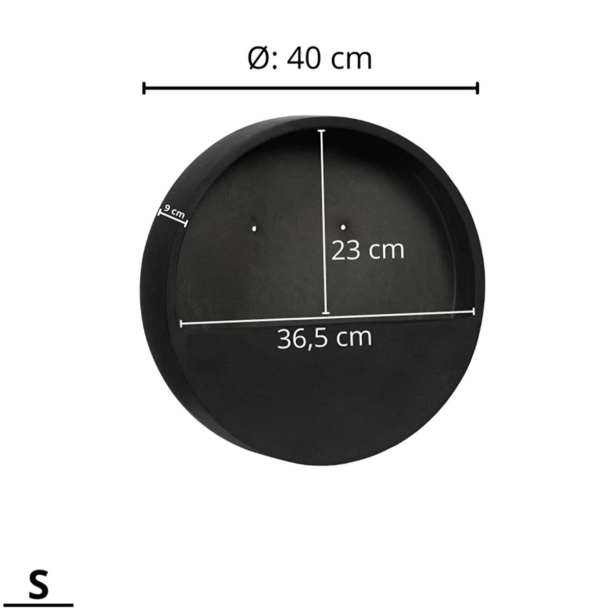 WALLY Wall Planter S 40cm | Matte Black by POTTERY POTS (pottery-pots-wally-hanging-s-fiberstone-o-40-00-black)